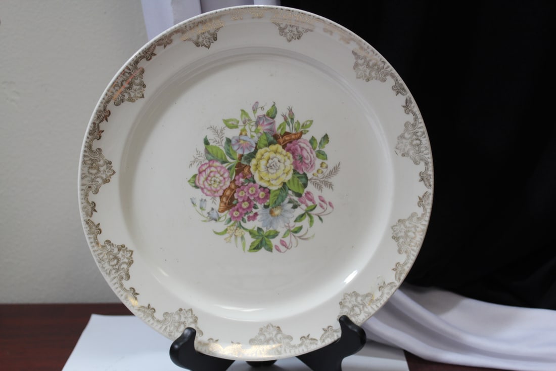 A Sheffield 23Kt Gold Plate: 10 1/8" in diameter