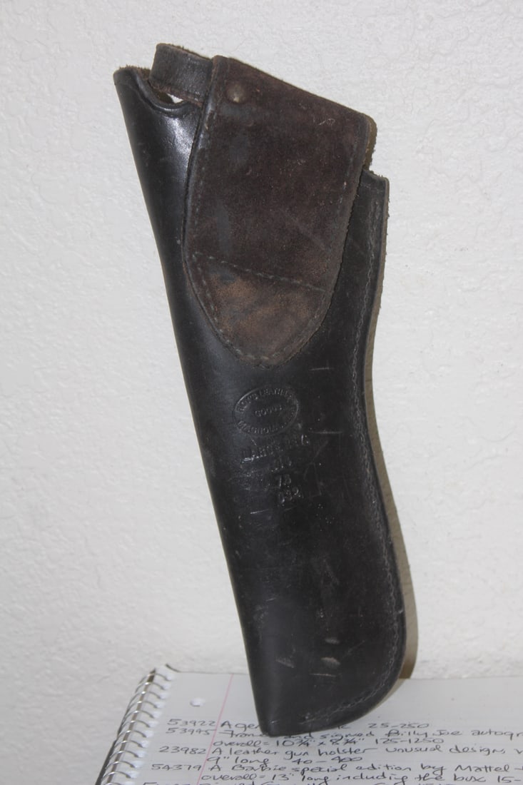 Vintage Leather Gun Holder: 11" long