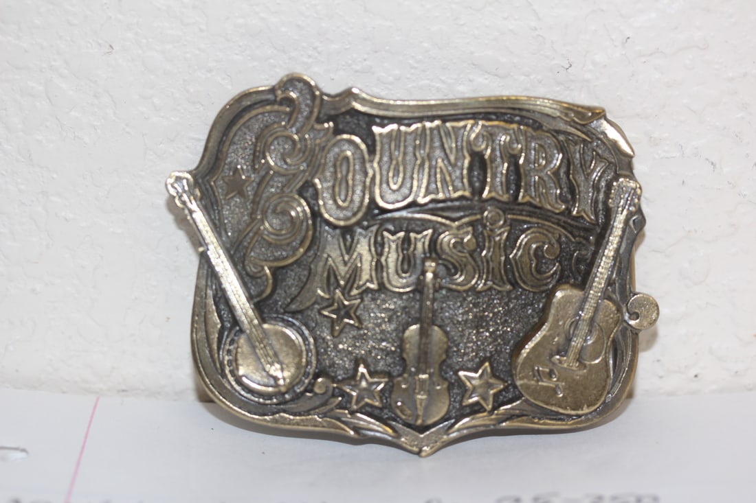 Country Music Brass Belt Buckle: as shown
