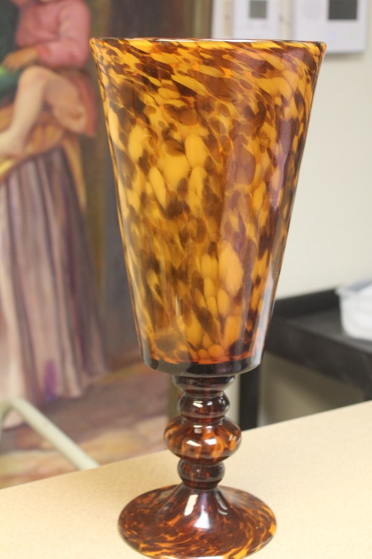 Large Artglass Cup: 17 3/8" tall
