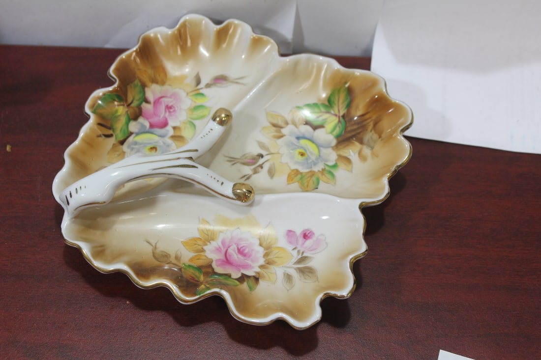 A Porcelain Sweet Platter: unknown mark, but it is old - 9 inches in diameter