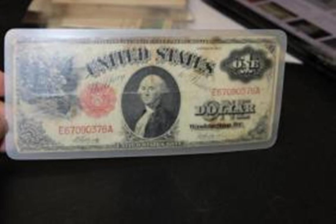 A Laminated 1917 $1.00 Note: as shown