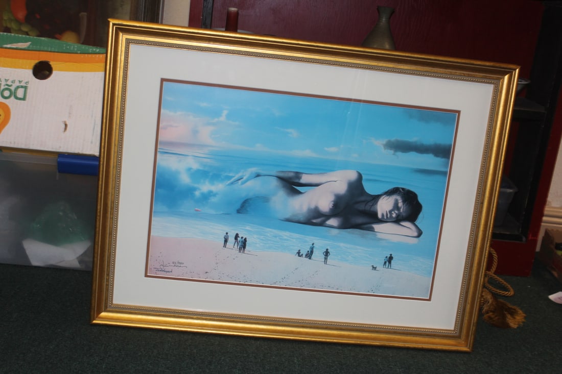 Jim Warren Lithograph or Print: signed and numbered - nicely framed - overall= 30" x 22 5/8" - nude subject