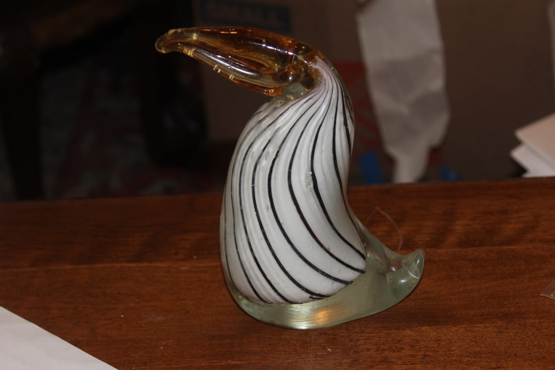Art Glass Penguin: 6 3/4" tall