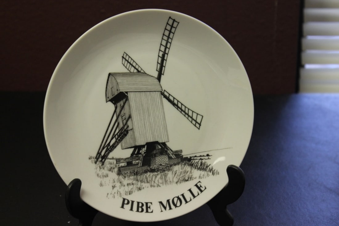 Collector's Plate - Danish Windmills - Numbered: 7 1/2 inches in diameter - Stand is not included