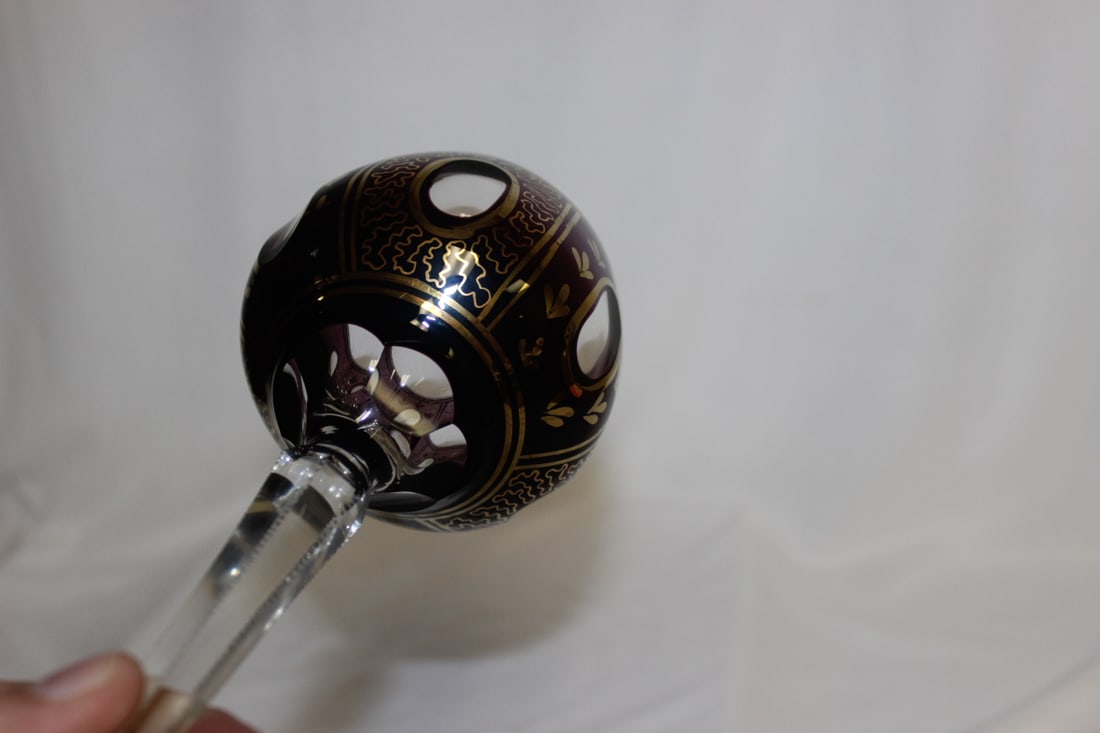 A Gold Gilted Stem Glass - 3