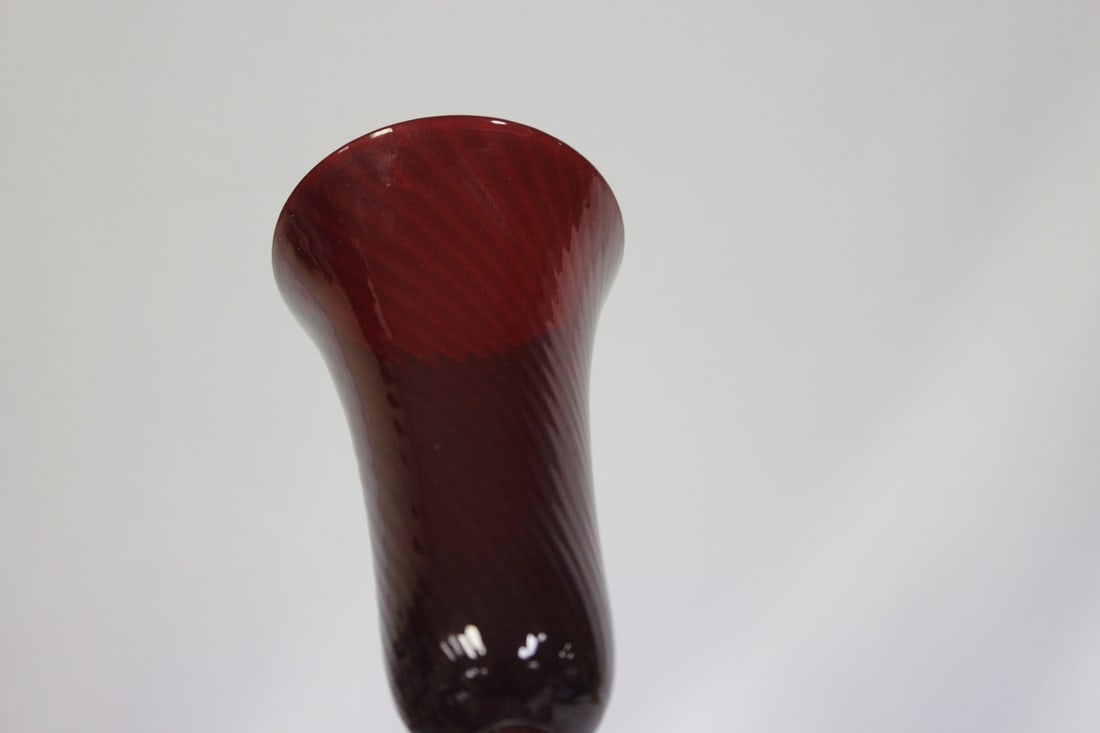 A Ruby Red Stem Glass Cup - 2