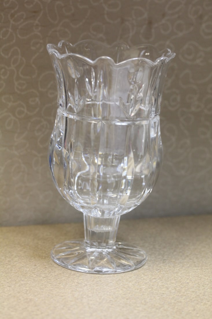 Crystal Vase: 7" tall