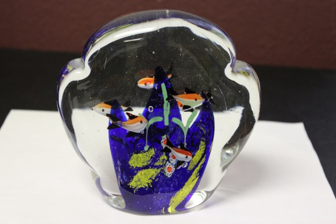 Large Murano (?) Paperweight: 6" tall