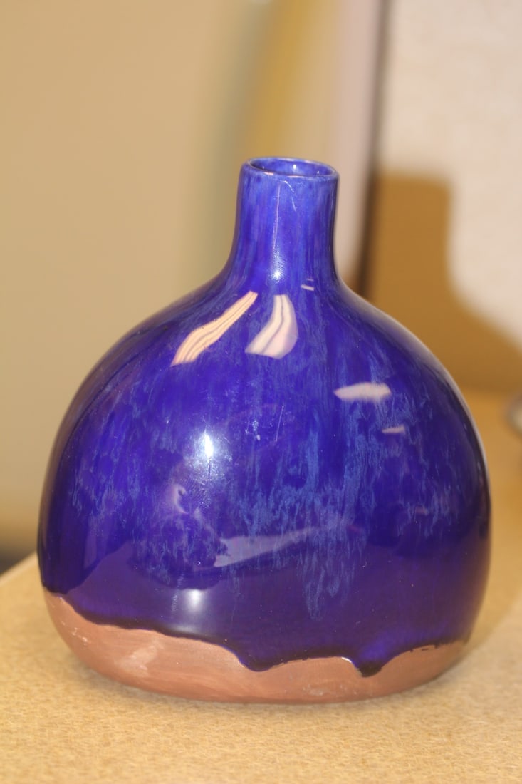 Art Pottery Bottle by Manchini: designed by Manchini - 4 1/4" wide x 5" tall - nicely done