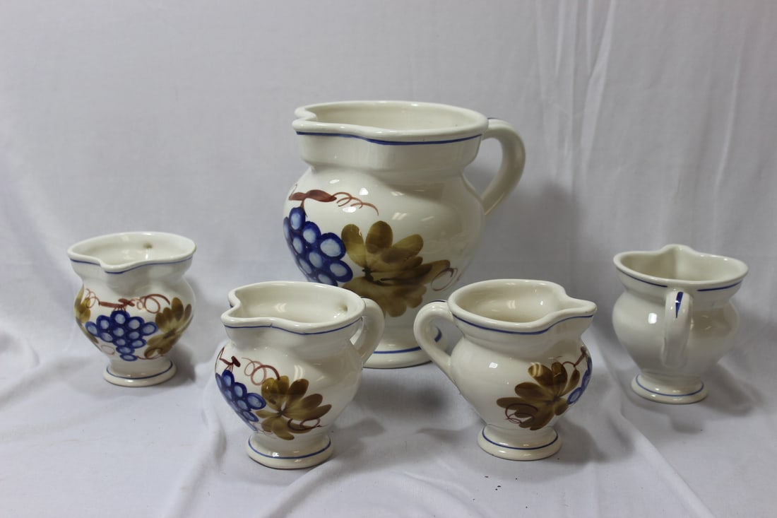 Set of 5 Pitchers: tallest= 6 5/8"