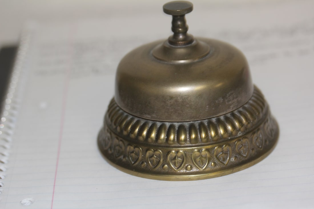 Antique Hotel Table Bell: 3 5/8" in diameter
