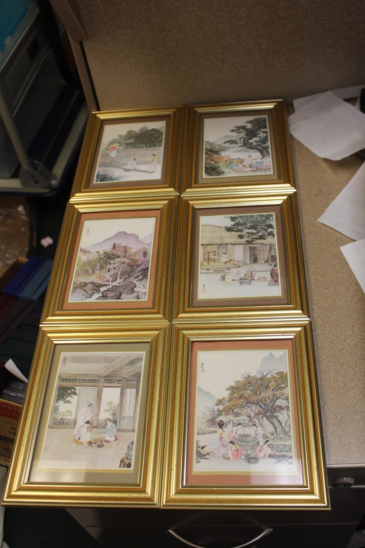 Lot of 6 Oriental/Chinese Prints: each= 8 1/2" x 6 1/2"