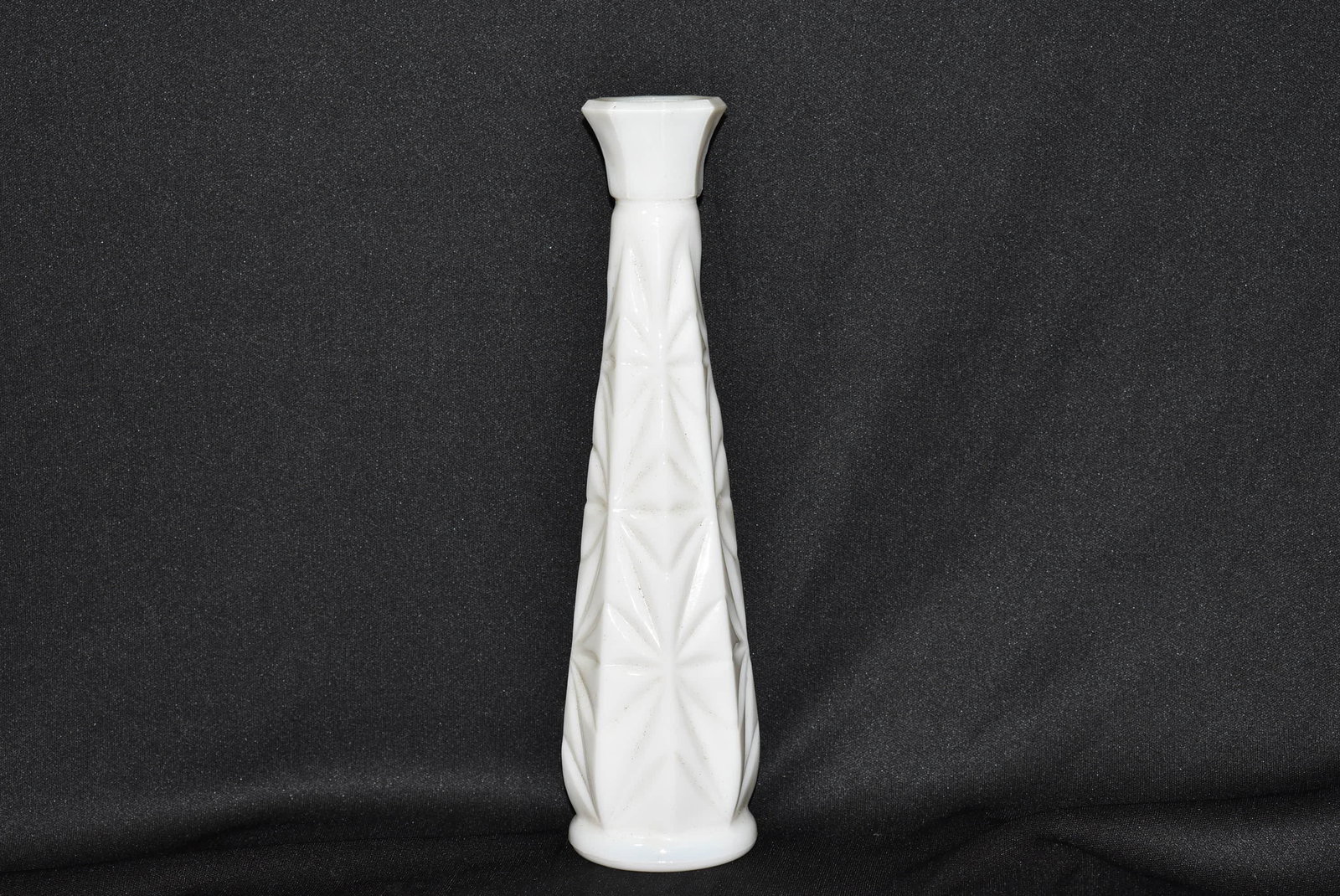 A Milk Glass Vase: 9" tall