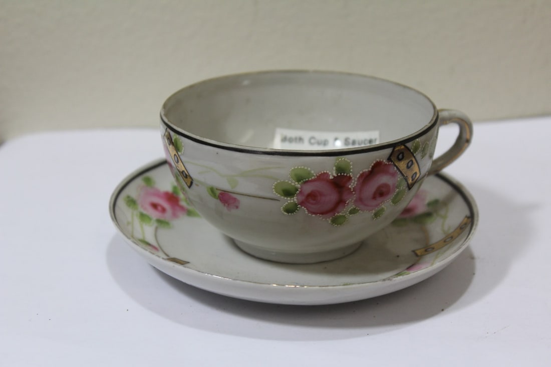 A Vintage Japanese Cup and Saucer: 5 3/8" in diameter