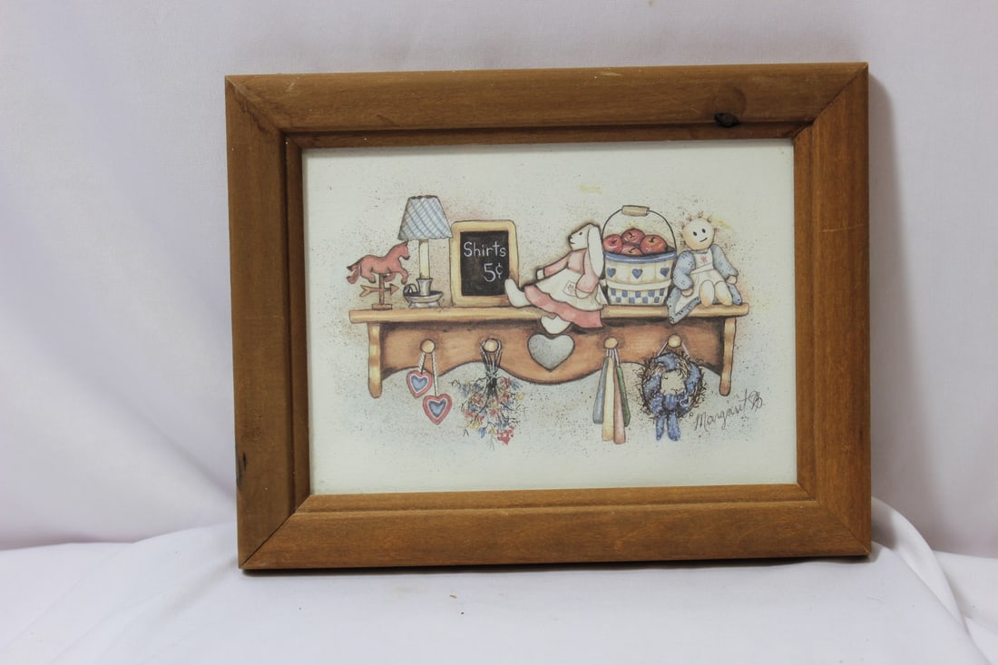 A Framed Print: overall= 8 3/4" x 6 7/8"