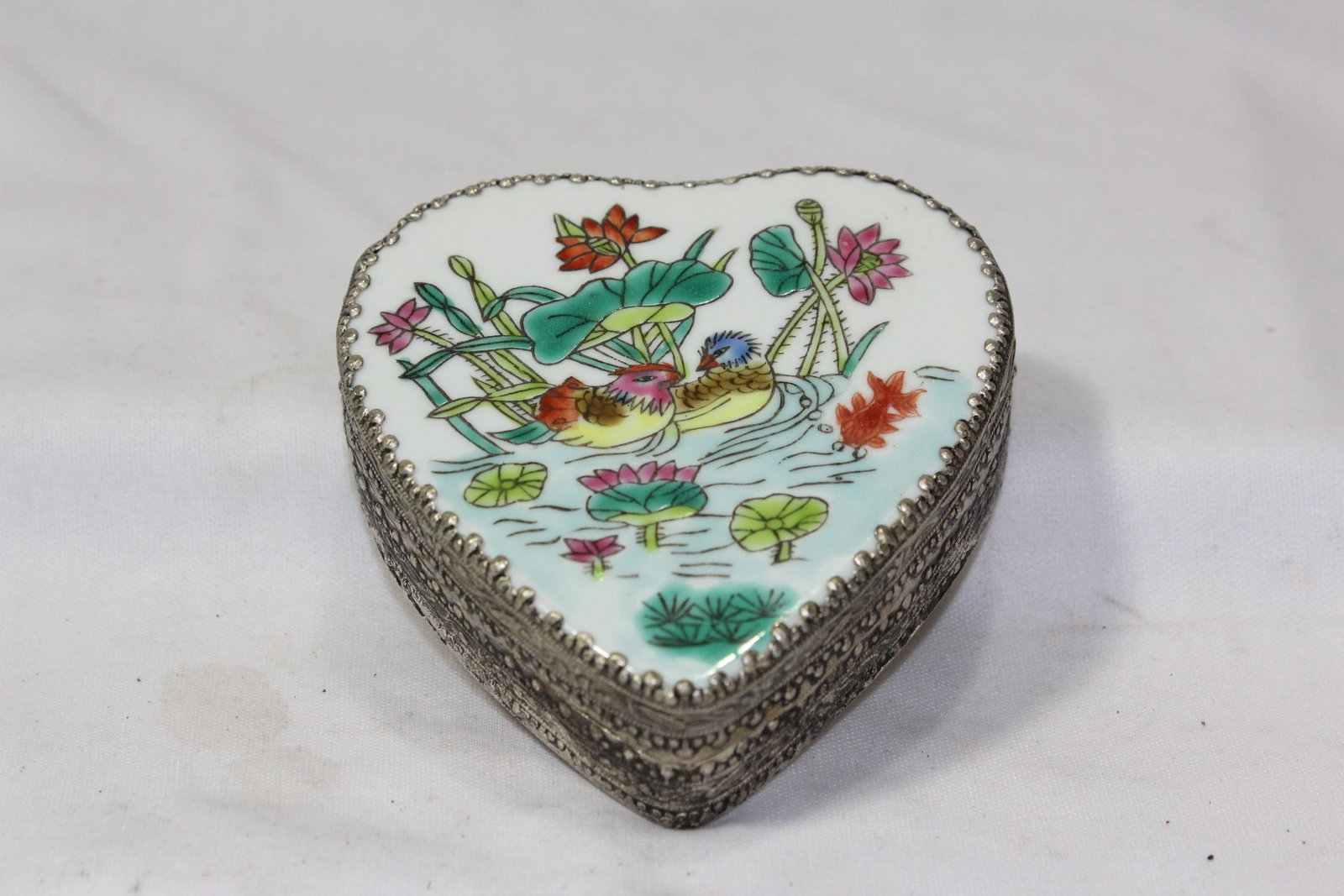 Porcelain on Metal Trinket Box (1 of 4)