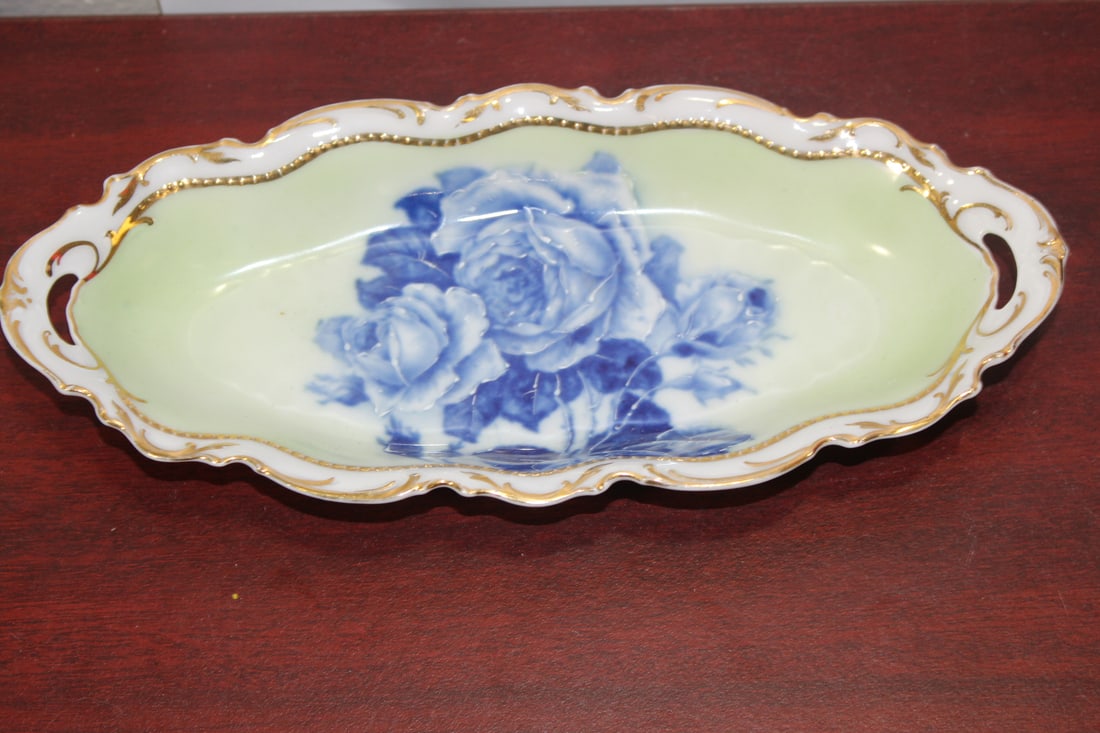 A German Celery Bowl: with handle - 9 1/2" across