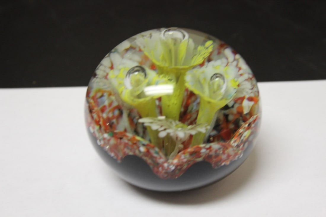 A Symbol (Ship) Signed Paperweight: 4" in diameter