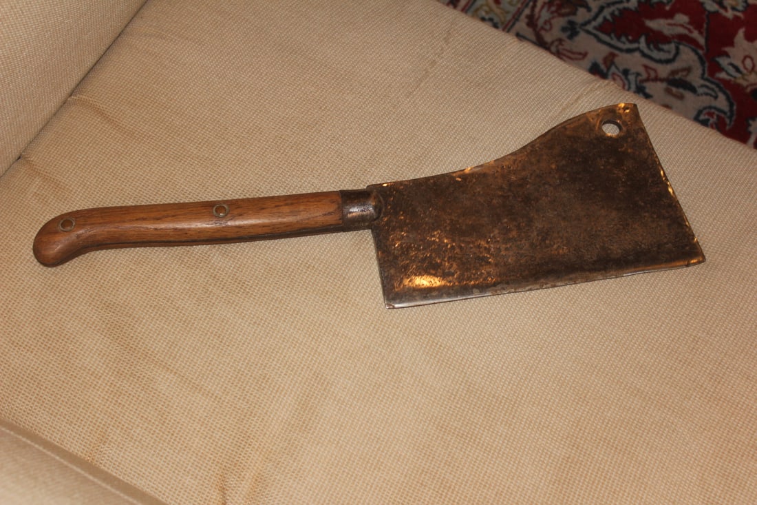 Large Vintage Cleaver: possibly by Foster - approximately 20 inches long overall - heavy