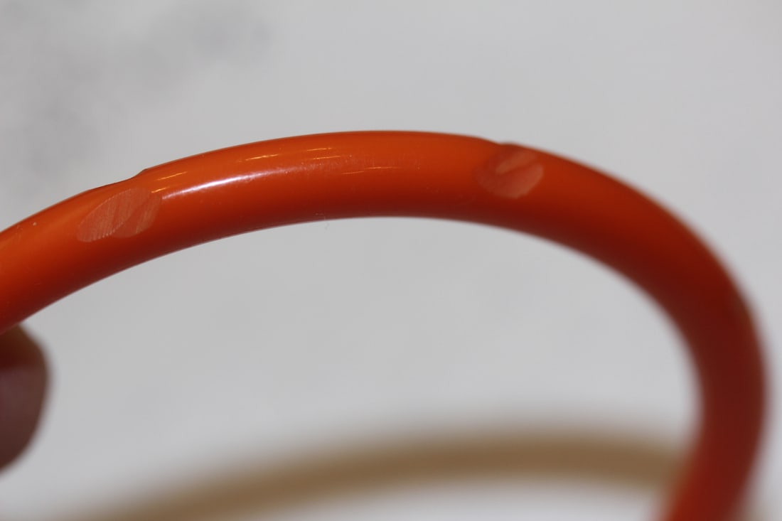 Thin Carved Bakelite Bangle Bracelet - 2