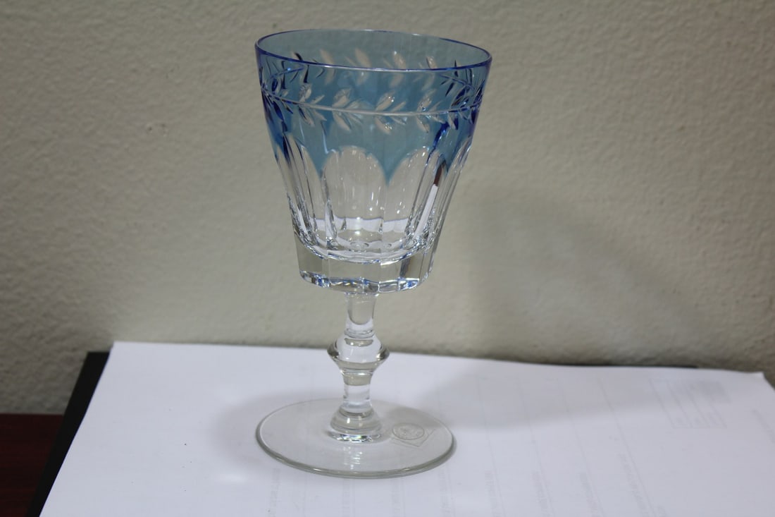 An Ajka, Hungary Lead Crystal Goblet: nicely designed - 6" tall