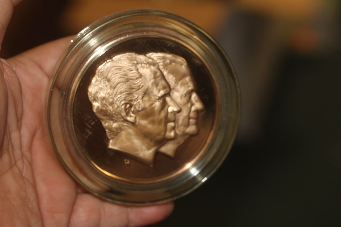 Richard Nixon and Spiro Agnew Bronze Medal: medal is 2 5/8" in diameter
