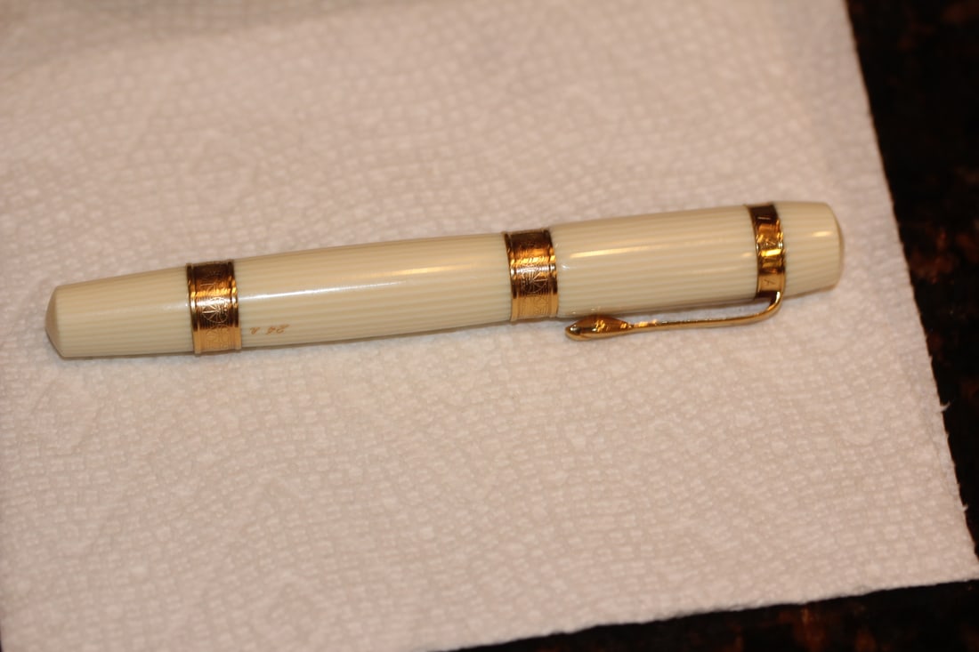 Gold Filled Ancora, Italian Ball Point Pen: nicb needs to be adjusted as shown - rare
