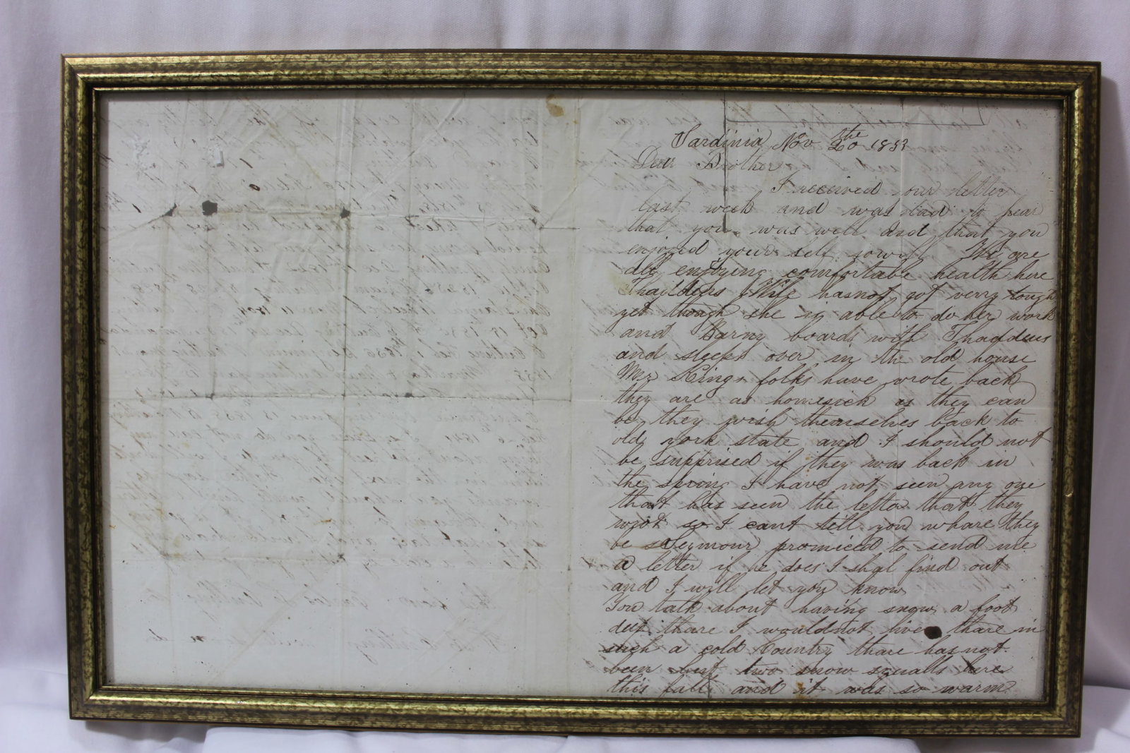 A Framed Letter - 1853 (1 of 4)