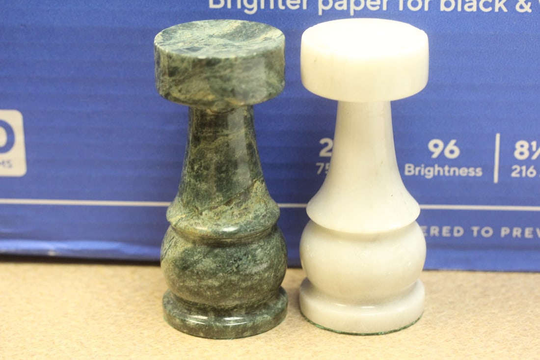 Lot of Two Onyx Stands: 4" tall each