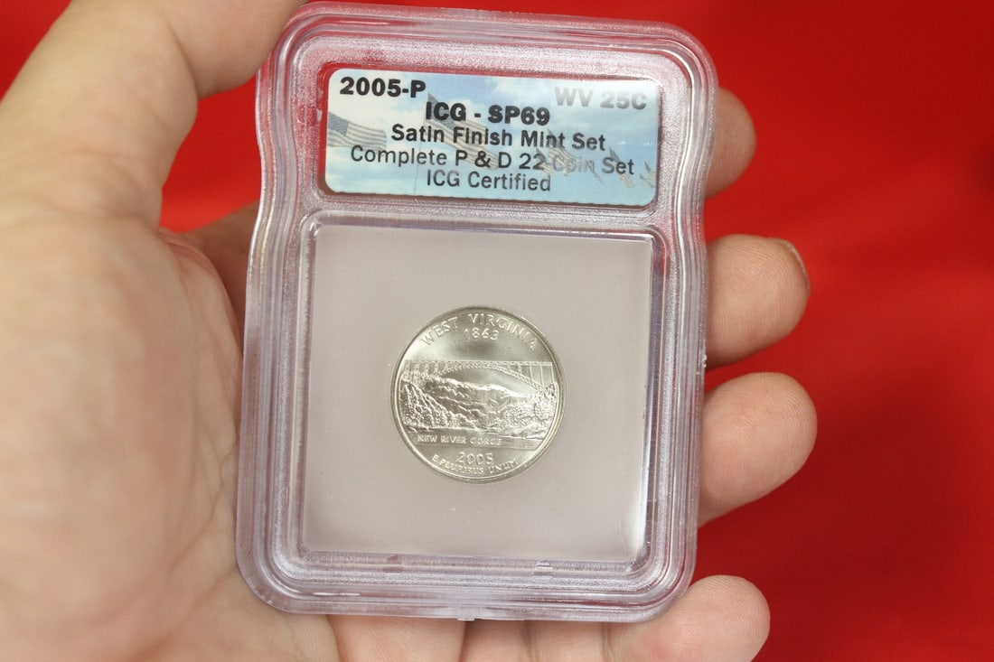 A Graded 2005-P Satin Finish West Virginia Quarter: ICG SP69