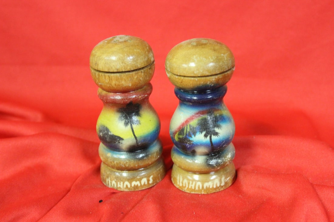 Set of Two Salt and Pepper Shakers: 3 5/8" tall