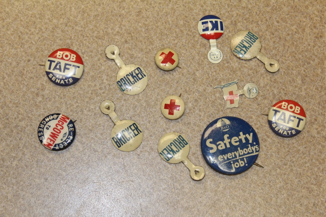Lot of Political Buttons/Pins etc: First half of 20th century