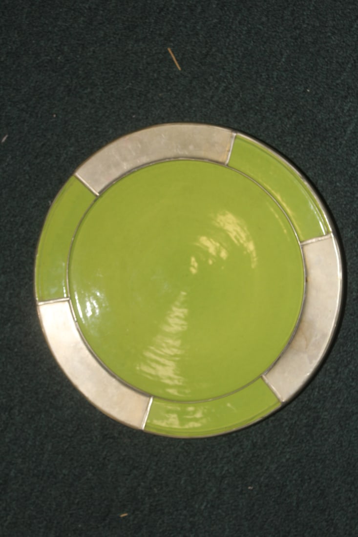 Large Islamic Clay Bowl: or charger - vintage - 13 7/8" in diameter