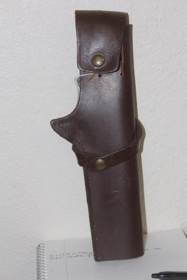 Leather Gun Case: 12 5/8" across
