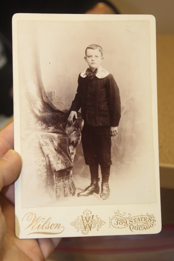 Vintage Black and White Photograph of a Boy: 6 1/2" x 4 1/4"