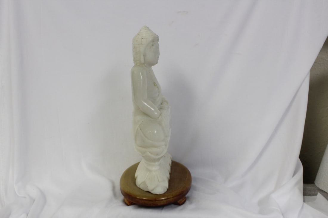 A Chinese Solid Marble Statue - 2