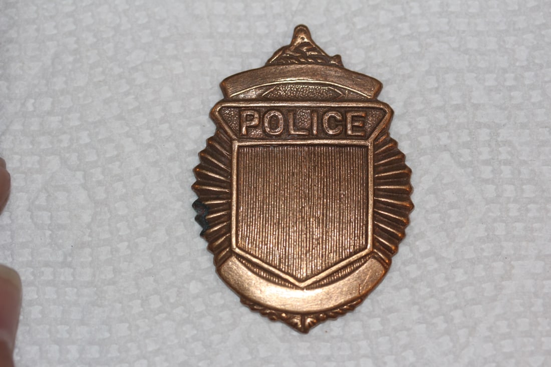 Brass Police Badge: most likely replica