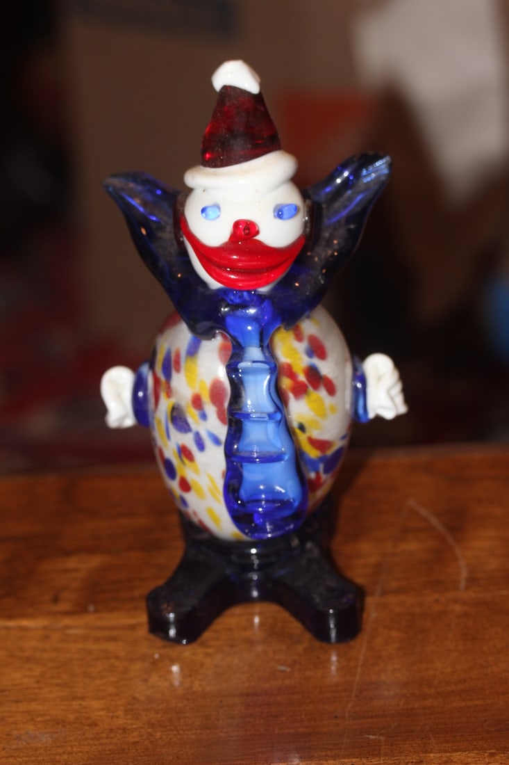 Art Glass Clown: 7" tall