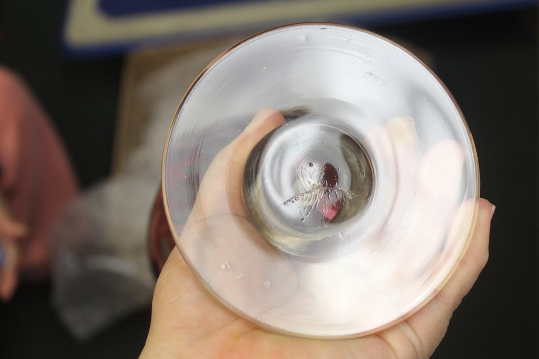 Ruby Red Cut Glass Vase - 7