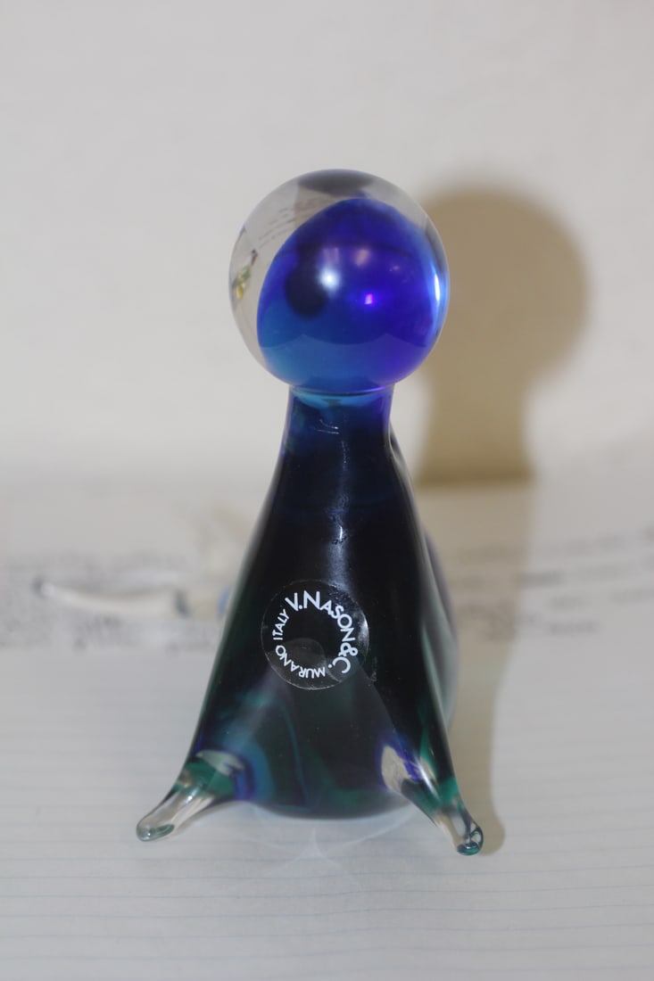 Murano Art Glass Seal: 5" tall