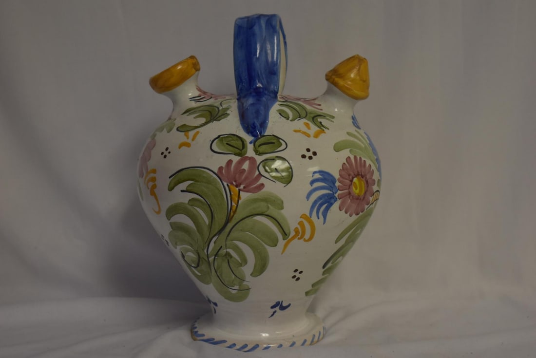 A Signed Ceramic Vessel: most likely Spanish - 10 inches tall