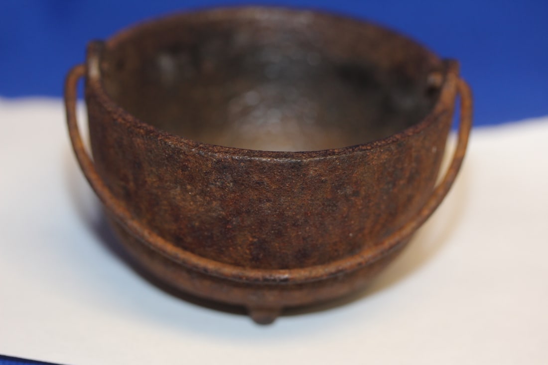 A Small Vintage Cast Iron Bucket: 2 3/4" in diameter