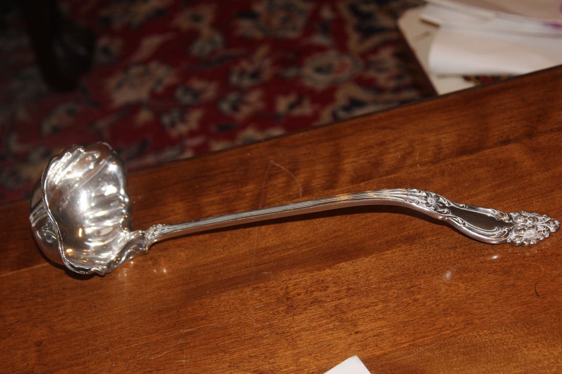 Reed and Baton Silverplate Ladle: 12 5/8" long