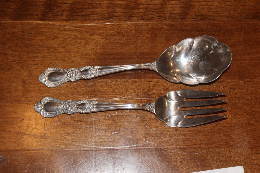 Silverplate Serving Fork and Spoon (1 of 4)