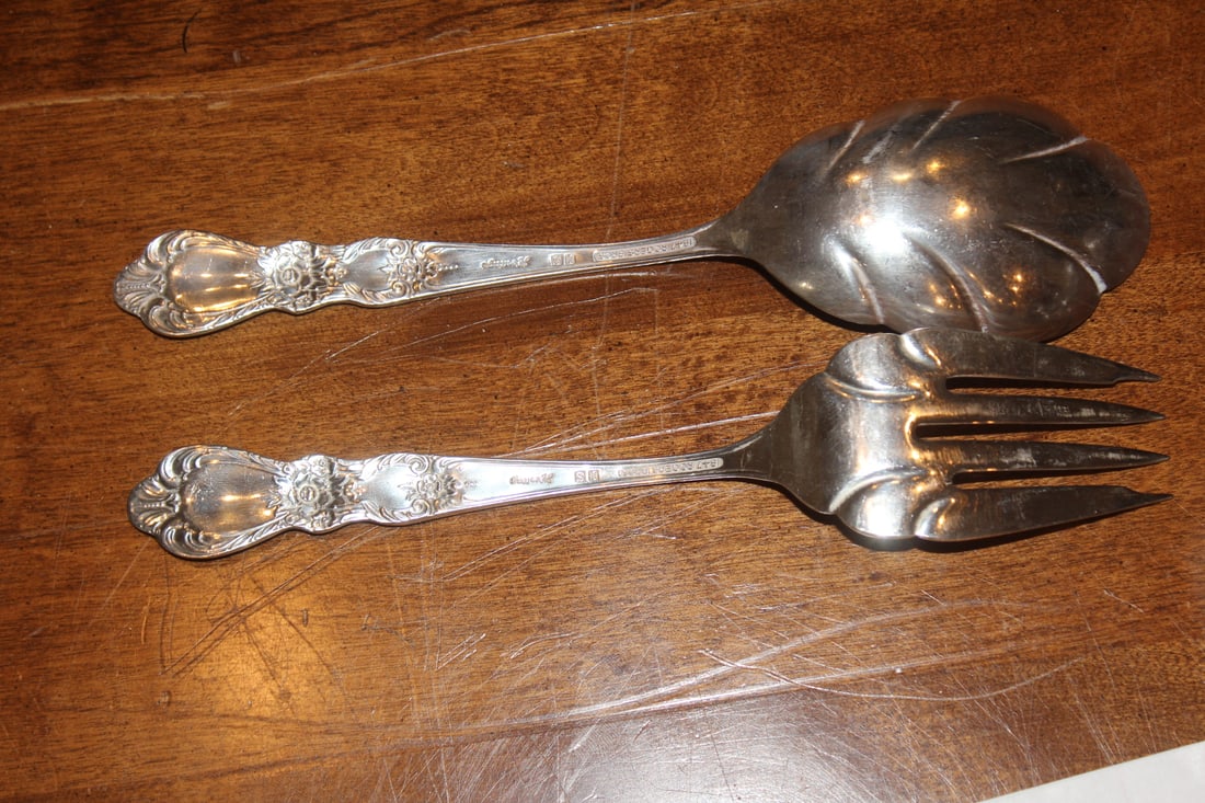 Silverplate Serving Fork and Spoon - 2