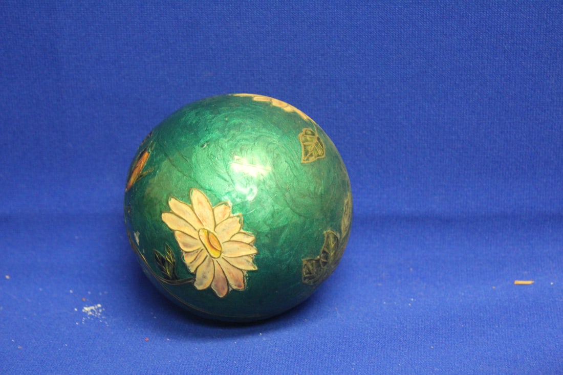 An Enamel Ball: approximately 4 inches in diameter
