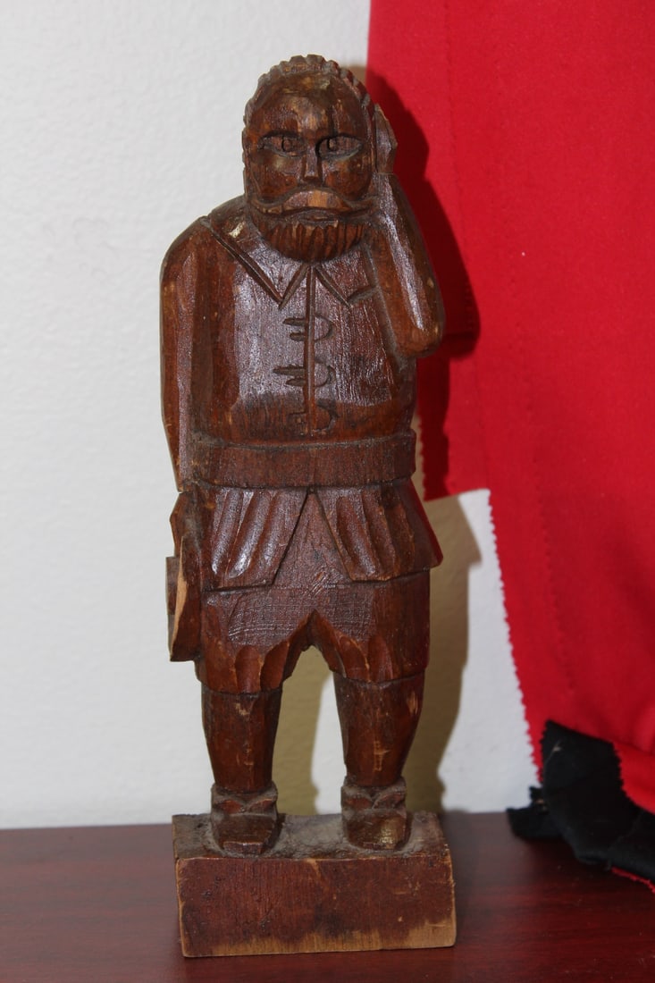A Wooden Statue: 10 7/8" tall