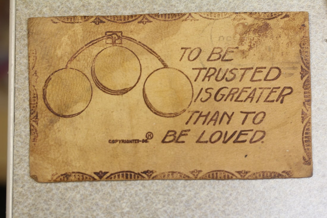 Antique/Vintage Leather Post Card: as shown
