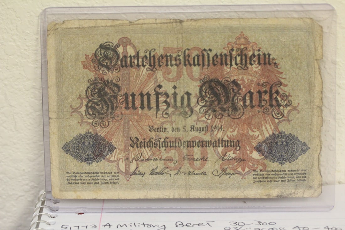 1914 German 50 Marks: as shown